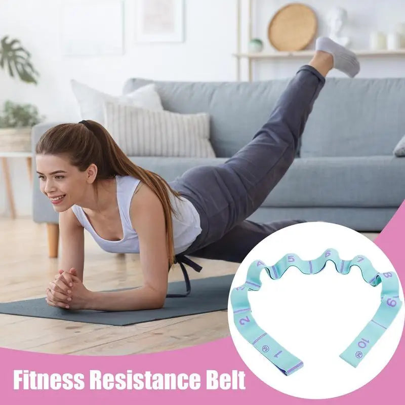 Resistance Band Leg Stretcher With 10 Loops Fitness Strap Elastic Strength Bands For Pilates Yoga Dance And Gymnastics Exercise