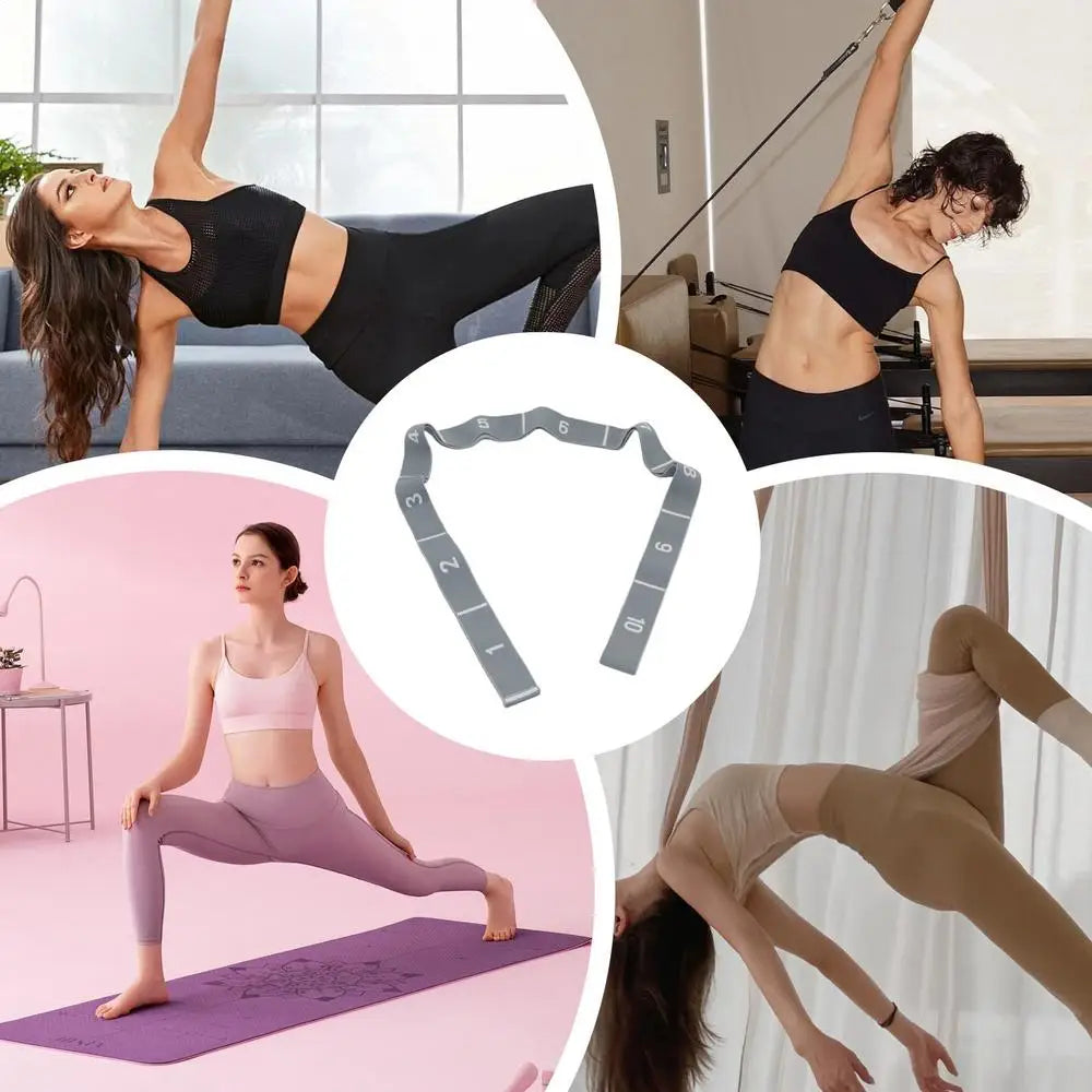 Resistance Band Leg Stretcher With 10 Loops Fitness Strap Elastic Strength Bands For Pilates Yoga Dance And Gymnastics Exercise