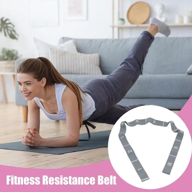 Resistance Band Leg Stretcher With 10 Loops Fitness Strap Elastic Strength Bands For Pilates Yoga Dance And Gymnastics Exercise