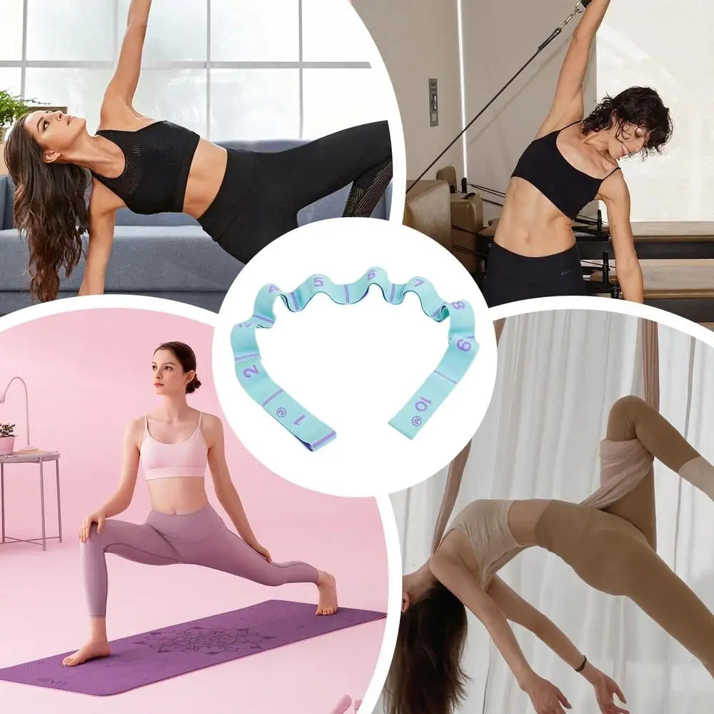 Resistance Band Leg Stretcher With 10 Loops Fitness Strap Elastic Strength Bands For Pilates Yoga Dance And Gymnastics Exercise